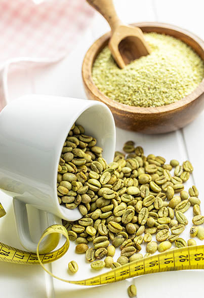 Green coffee bean extract for healthy lean mass/fat mass ratio